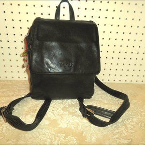 TIGNANELLO BLACK LEATHER SLING BACKPACK HANDBAG